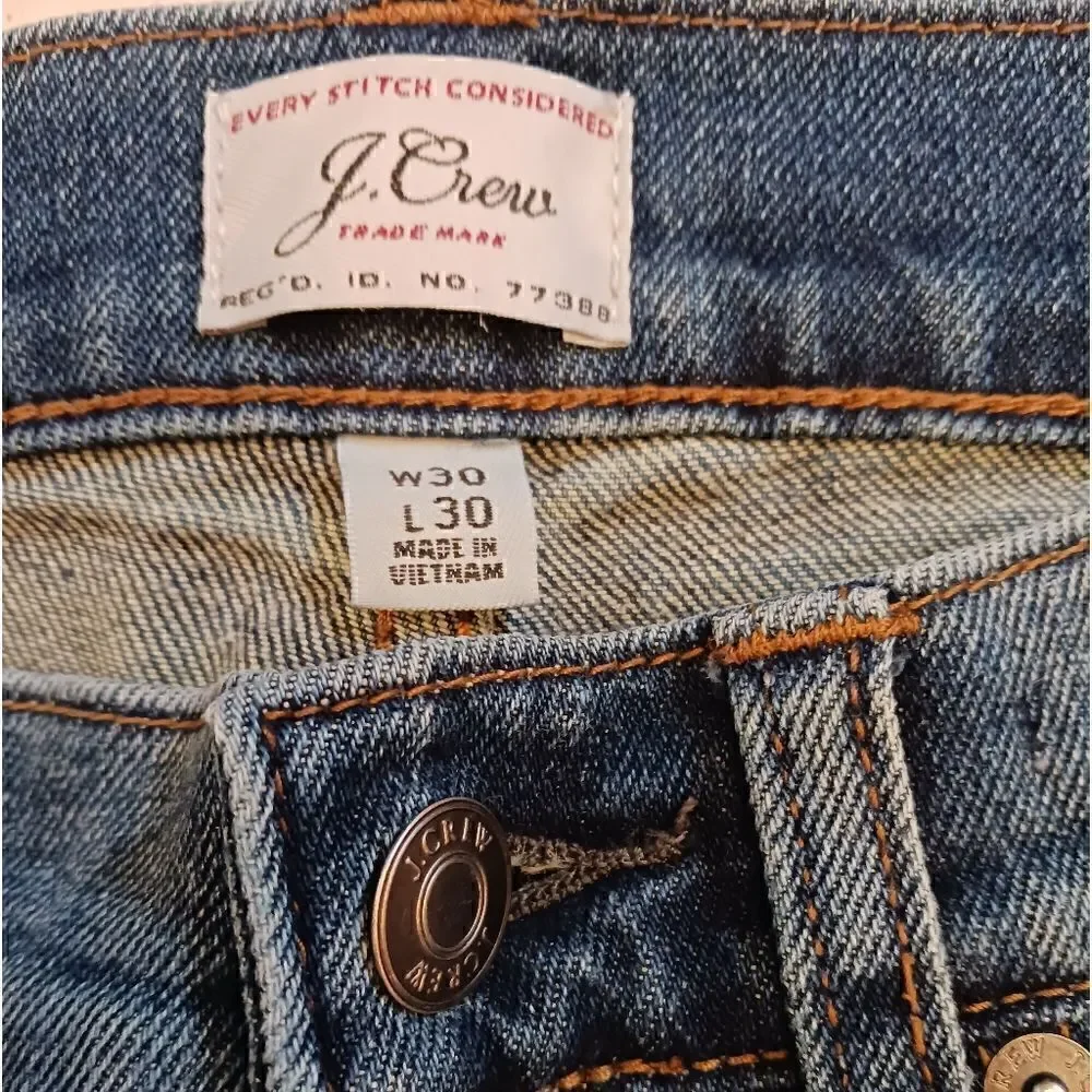 J CREW Men's Jeans Straight Fit 770  Kurabo Blue Denim 30 x 30